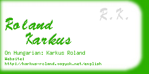 roland karkus business card